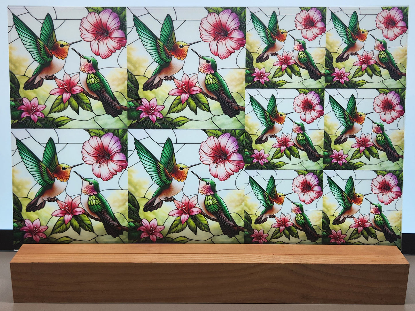DecoCraft - Scenic Elevated Texture Tiles - Spring Blooming Birds - Humming Birds