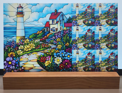 DecoCraft - Scenic Elevated Texture Tiles - Spring Coastal Lighthouses - Cliffside Beacon