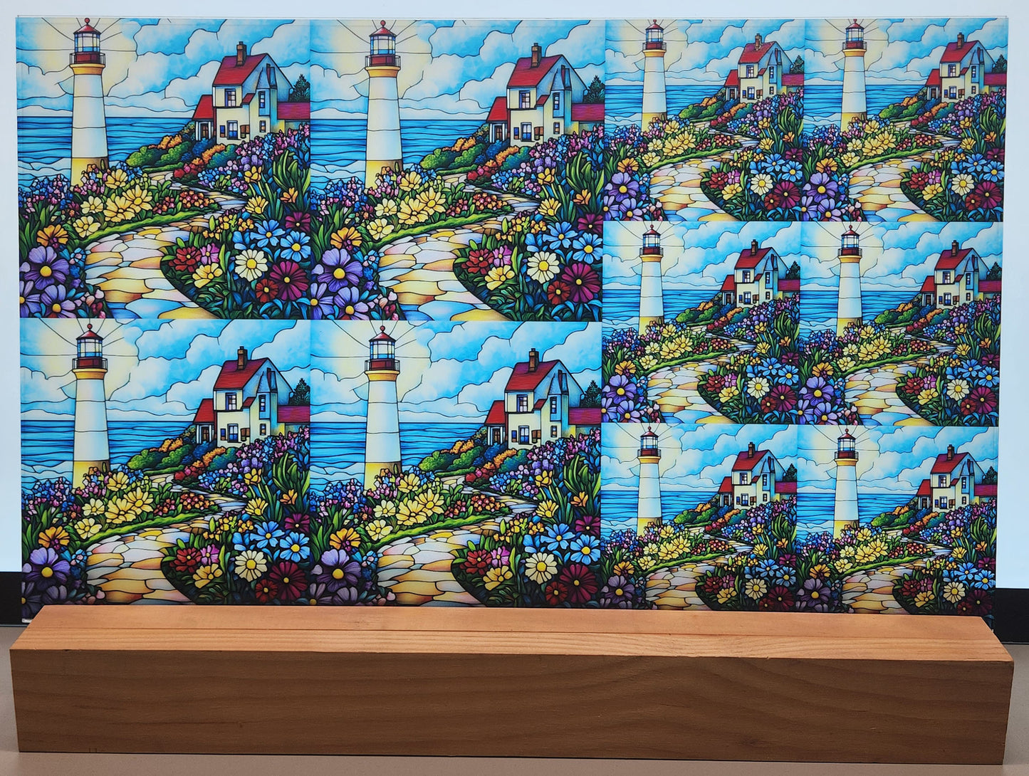 DecoCraft - Scenic Elevated Texture Tiles - Spring Coastal Lighthouses - Cliffside Beacon