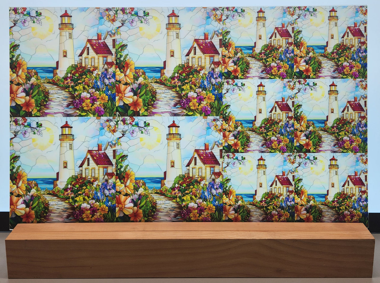 DecoCraft - Scenic Elevated Texture Tiles - Spring Coastal Lighthouses - Harbor Light Cottage