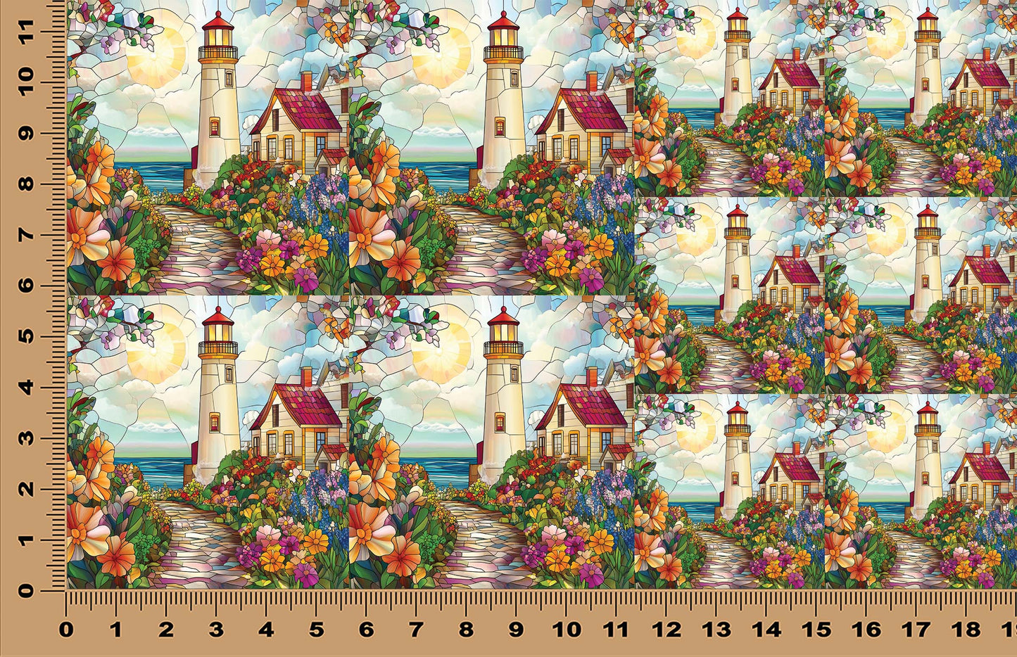 DecoCraft - Scenic Elevated Texture Tiles - Spring Coastal Lighthouses - Harbor Light Cottage