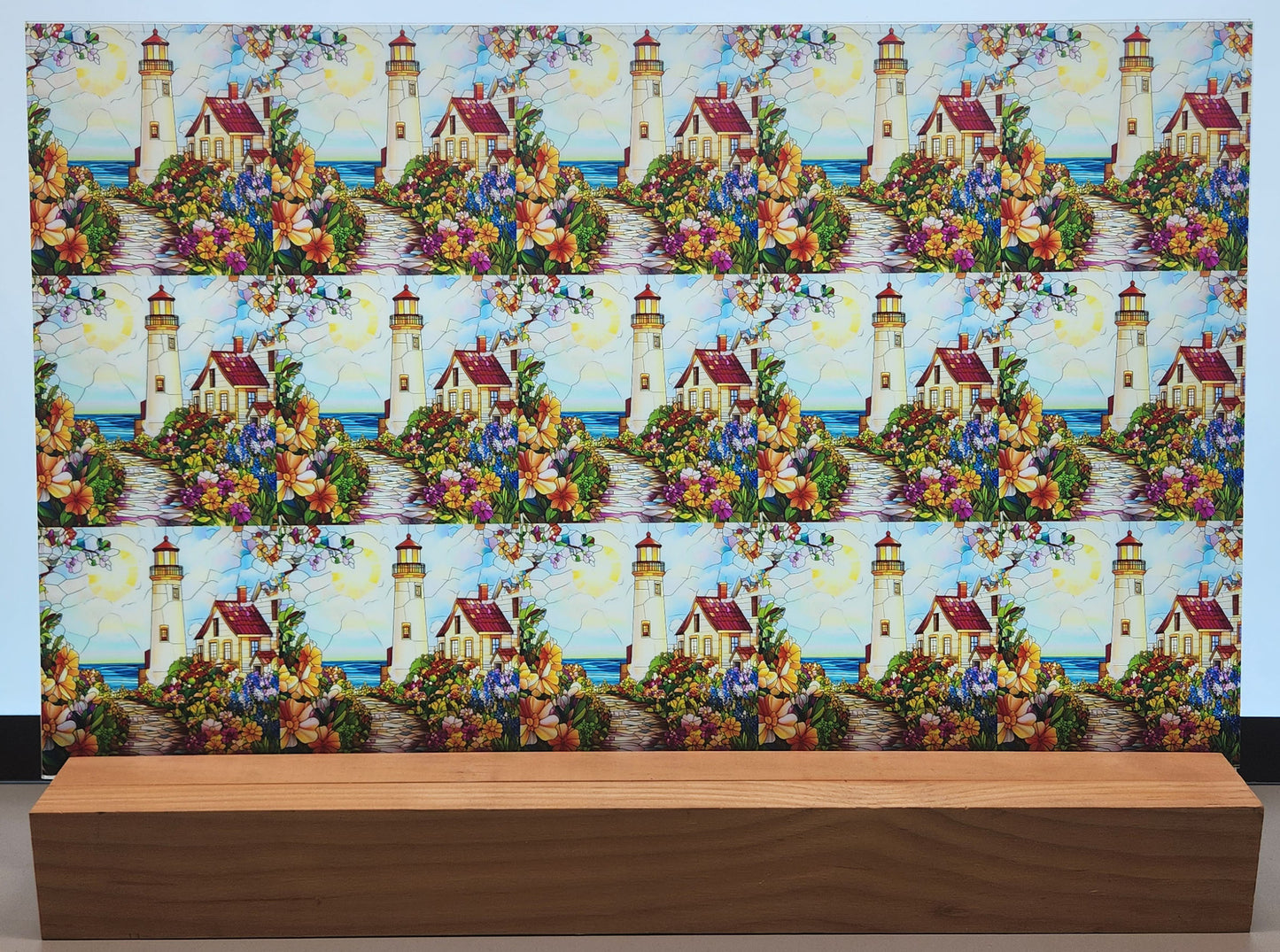 DecoCraft - Scenic Elevated Texture Tiles - Spring Coastal Lighthouses - Harbor Light Cottage