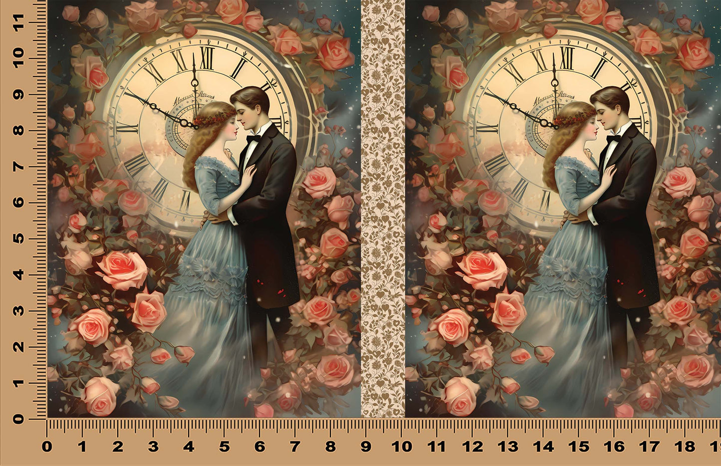 DecoCraft - Vintage Portrait Series - Valentine Portraits - Rose Garden Romance