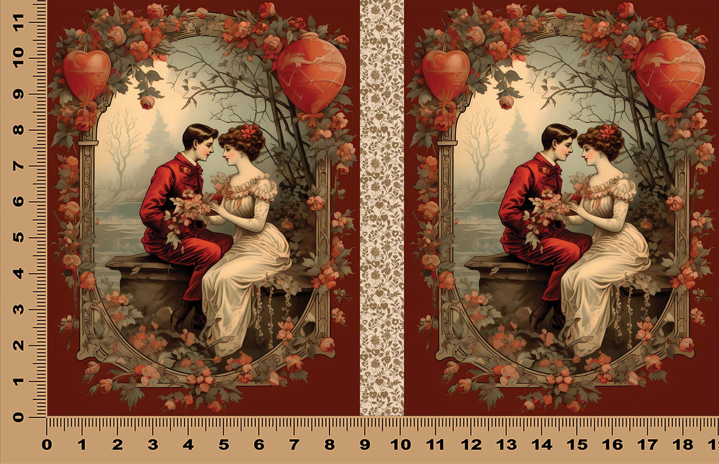 DecoCraft - Vintage Portrait Series - Valentine Portraits - Balloons of Love