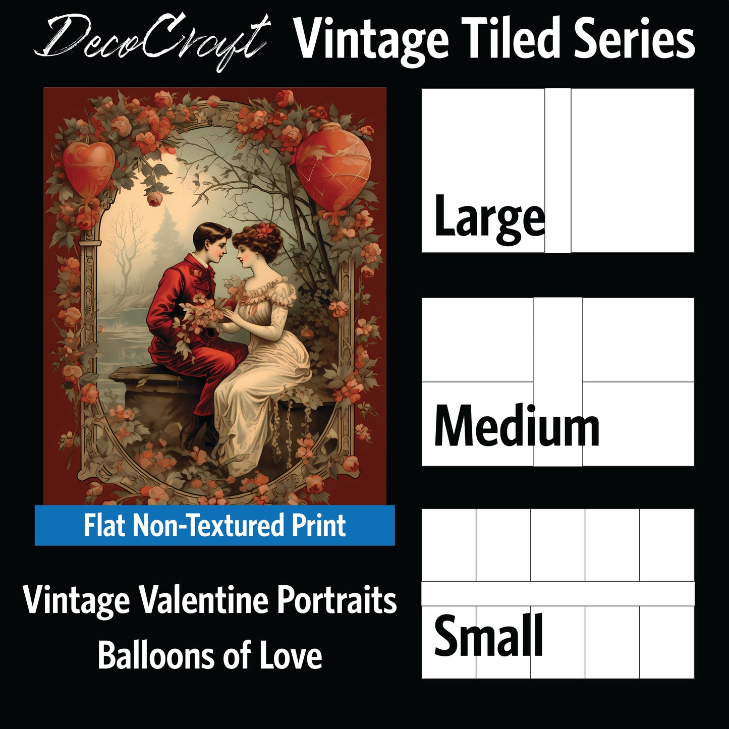 DecoCraft - Vintage Portrait Series - Valentine Portraits - Balloons of Love