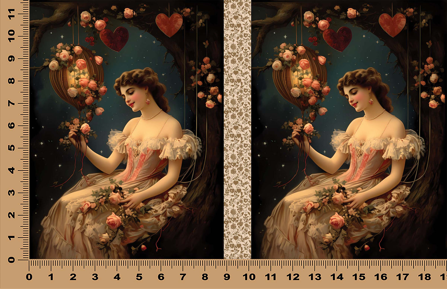 DecoCraft - Vintage Portrait Series - Valentine Portraits - Golden Rose Maiden