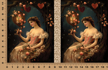 DecoCraft - Vintage Portrait Series - Valentine Portraits - Golden Rose Maiden