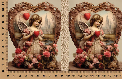 DecoCraft - Vintage Portrait Series - Valentine Portraits - Angel of Affection