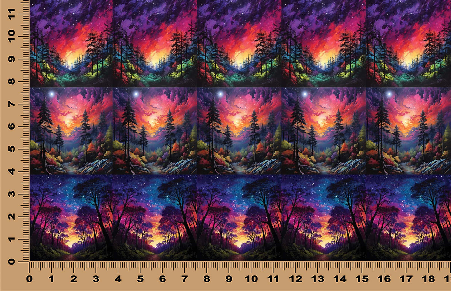 DecoCraft - Scenic Tiles Series - Vibrant Forest Nights