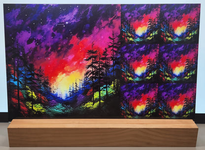 DecoCraft - Scenic Tiles Series - Vibrant Forest Nights - Ember Sky