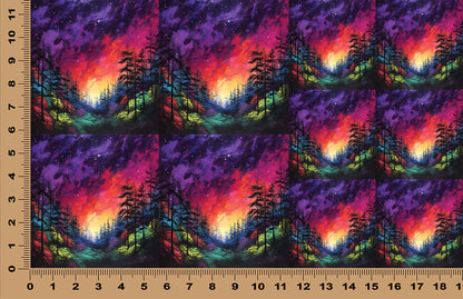 DecoCraft - Scenic Tiles Series - Vibrant Forest Nights - Ember Sky