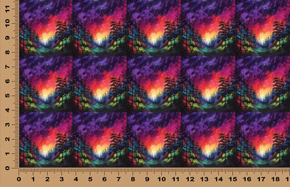 DecoCraft - Scenic Tiles Series - Vibrant Forest Nights - Ember Sky