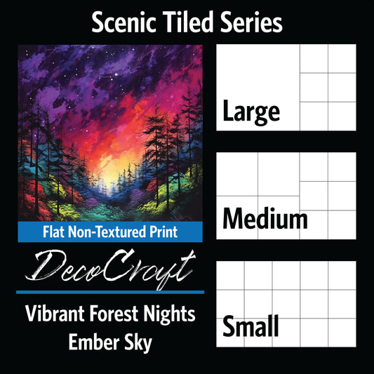 DecoCraft - Scenic Tiles Series - Vibrant Forest Nights - Ember Sky