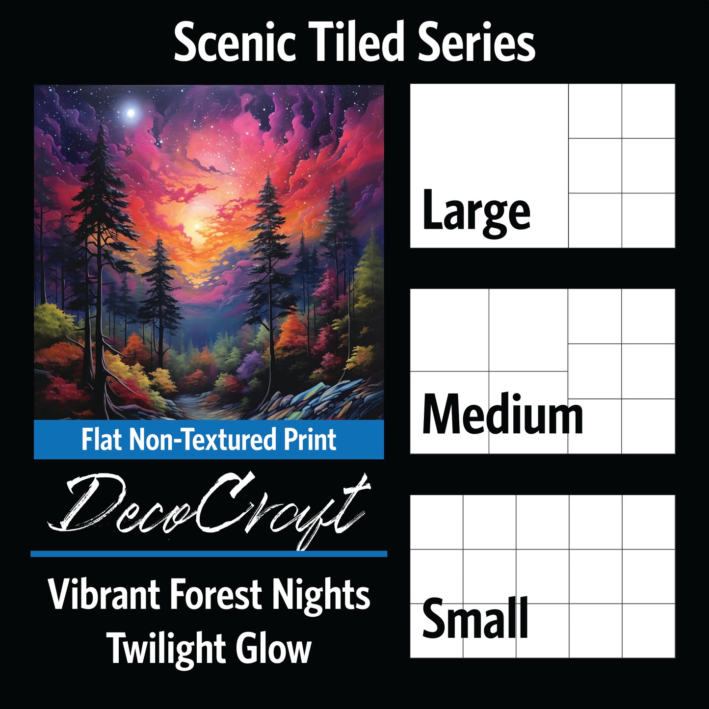 DecoCraft - Scenic Tiles Series - Vibrant Forest Nights - Twilight Glow