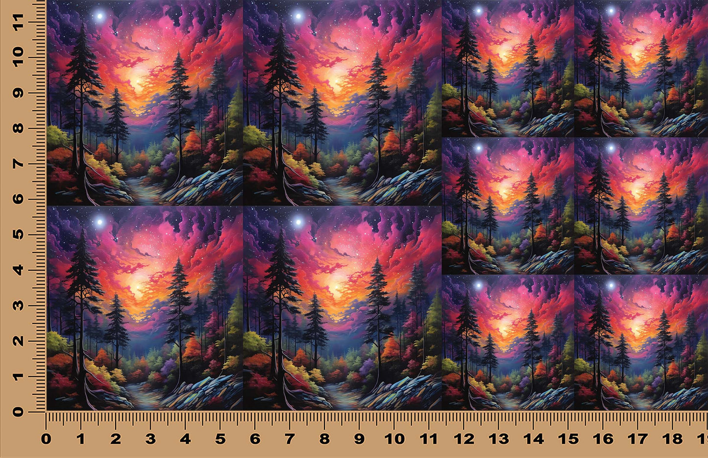 DecoCraft - Scenic Tiles Series - Vibrant Forest Nights - Twilight Glow