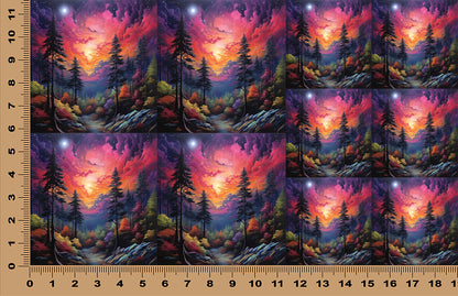 DecoCraft - Scenic Tiles Series - Vibrant Forest Nights - Twilight Glow
