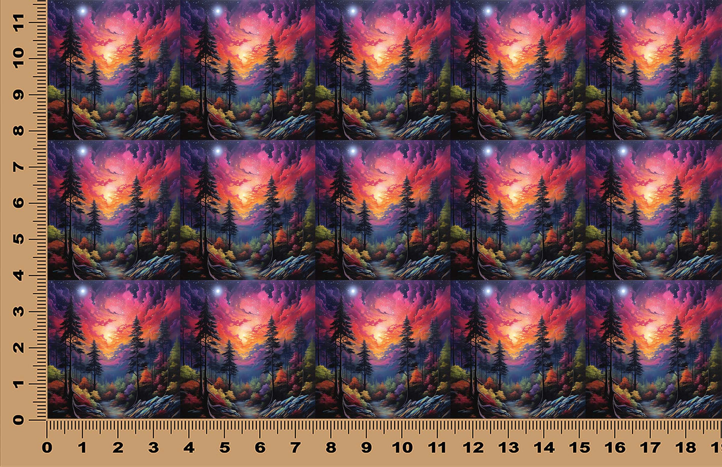 DecoCraft - Scenic Tiles Series - Vibrant Forest Nights - Twilight Glow