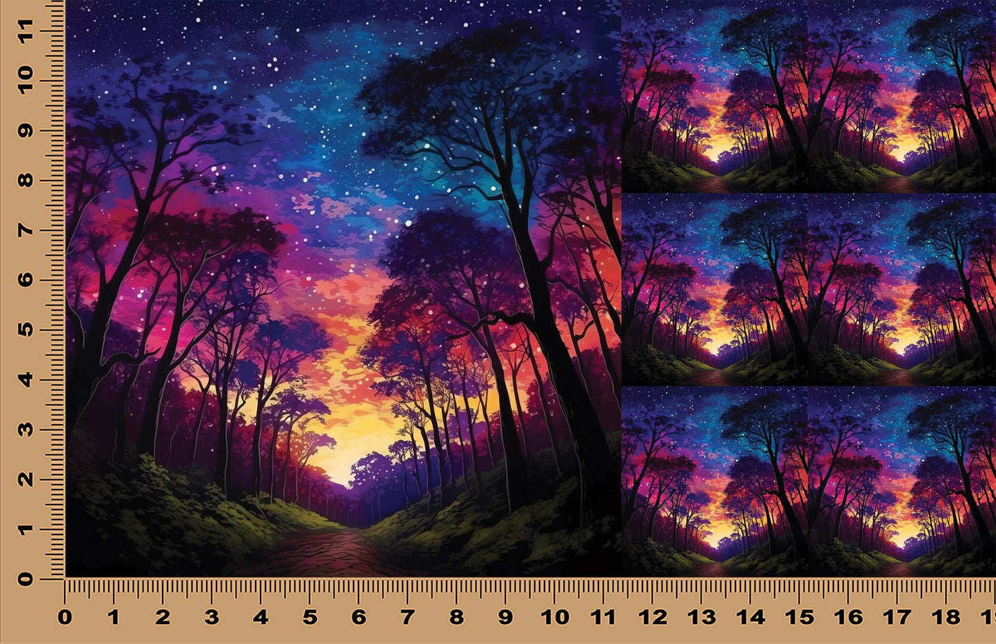DecoCraft - Scenic Tiles Series - Vibrant Forest Nights - Starlit Night