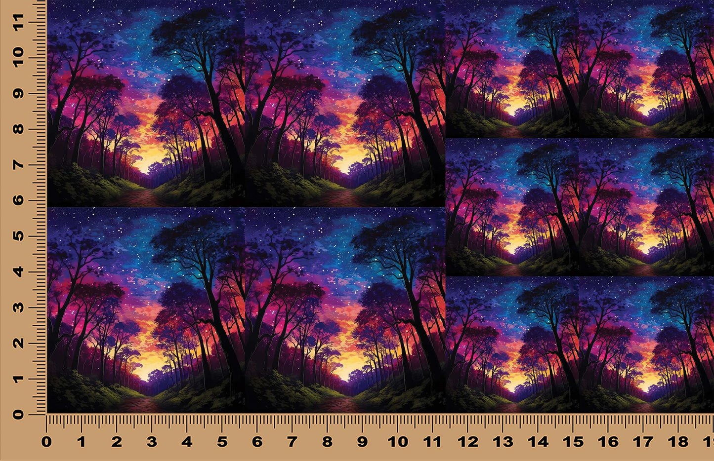 DecoCraft - Scenic Tiles Series - Vibrant Forest Nights - Starlit Night