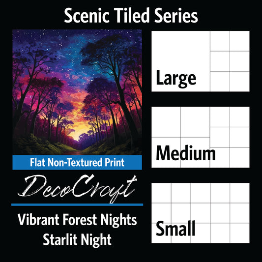 DecoCraft - Scenic Tiles Series - Vibrant Forest Nights - Starlit Night