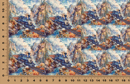 DecoCraft - Scenic Tiles Series - Watercolor Trains - Majestic Peaks