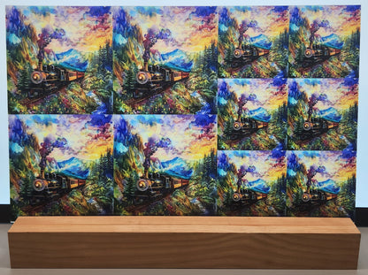 DecoCraft - Scenic Tiles Series - Watercolor Trains - Scenic Mountain