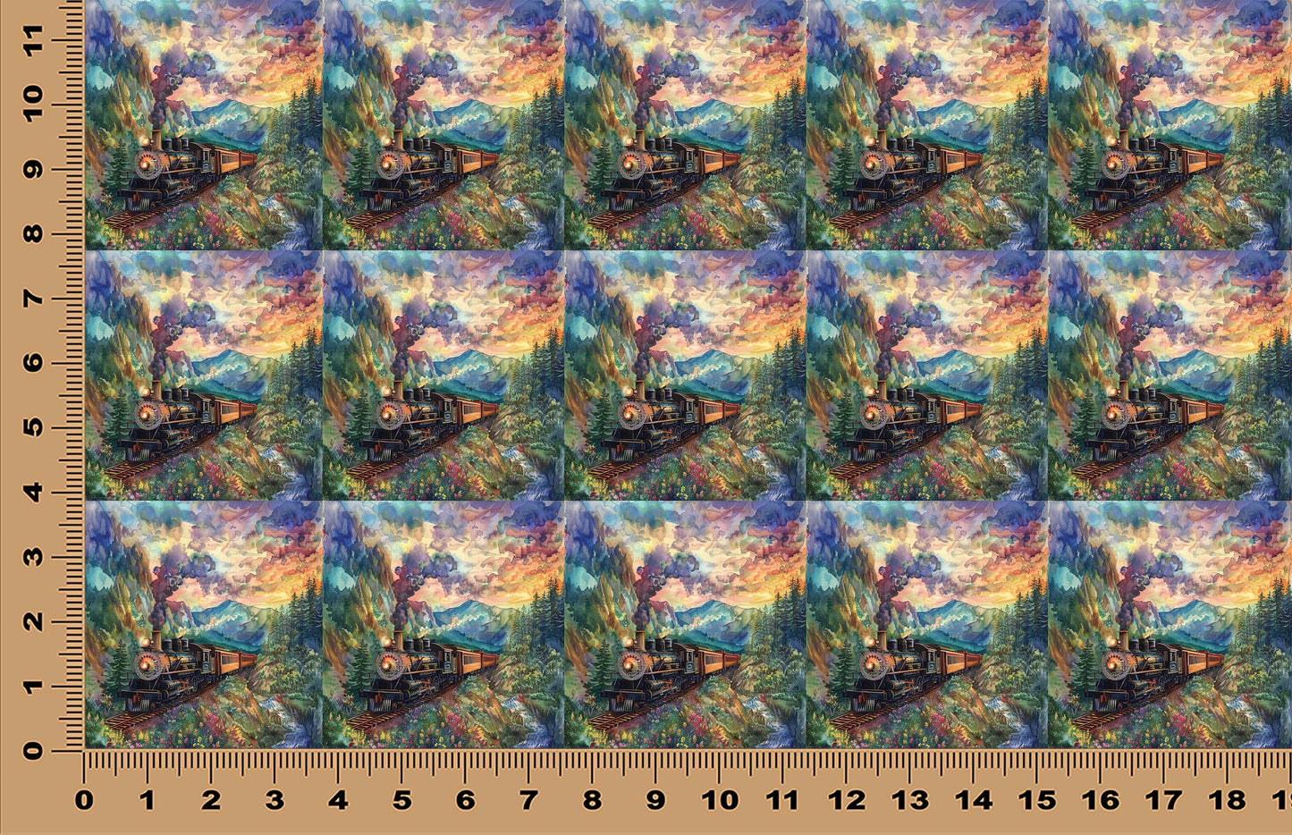 DecoCraft - Scenic Tiles Series - Watercolor Trains - Scenic Mountain