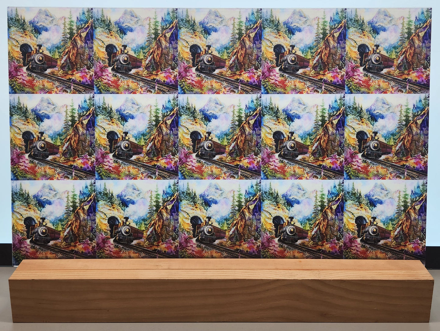 DecoCraft - Scenic Tiles Series - Watercolor Trains - Mountain Tunnel