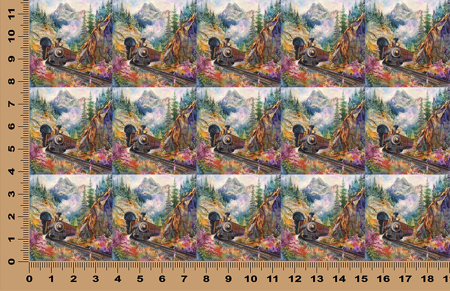 DecoCraft - Scenic Tiles Series - Watercolor Trains - Mountain Tunnel