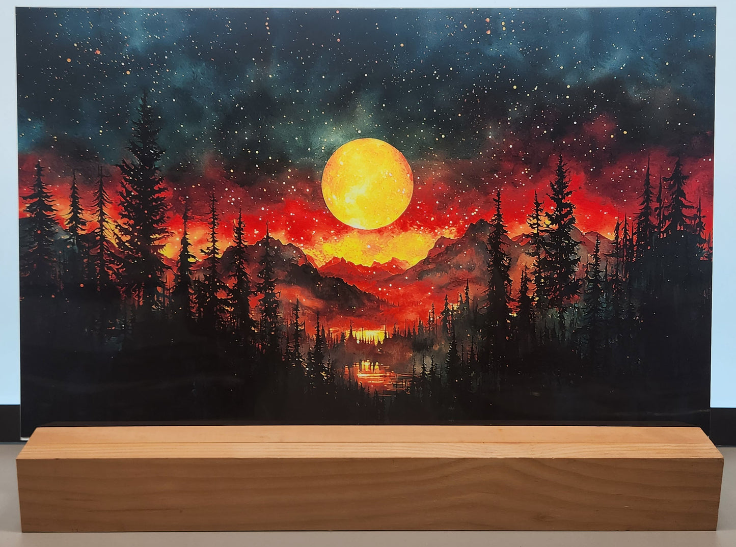 DecoCraft - Scenic Landscape Tiles Series - Firelight Moonrise