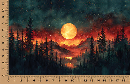 DecoCraft - Scenic Landscape Tiles Series - Firelight Moonrise