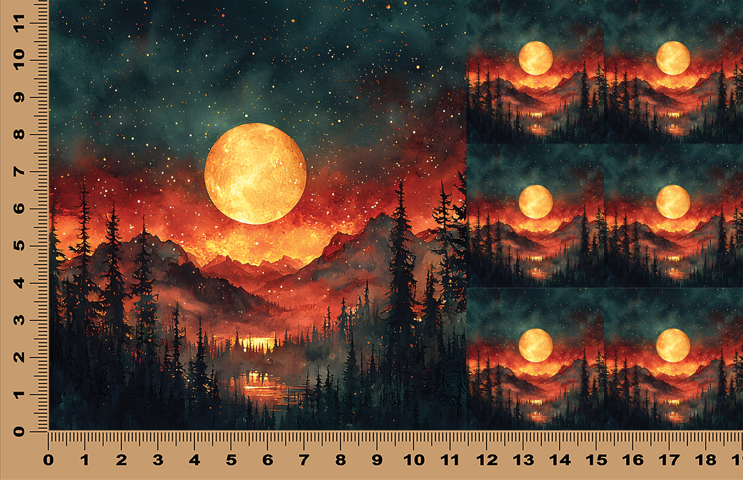 DecoCraft - Scenic Tiles Series - Firelight Moonrise