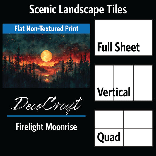 DecoCraft - Scenic Landscape Tiles Series - Firelight Moonrise