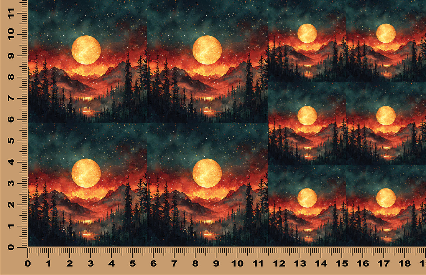 DecoCraft - Scenic Tiles Series - Firelight Moonrise