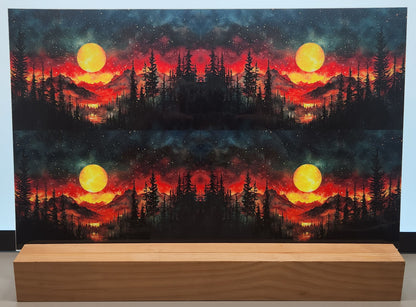 DecoCraft - Scenic Landscape Tiles Series - Firelight Moonrise