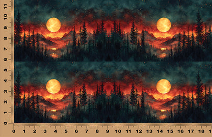 DecoCraft - Scenic Landscape Tiles Series - Firelight Moonrise