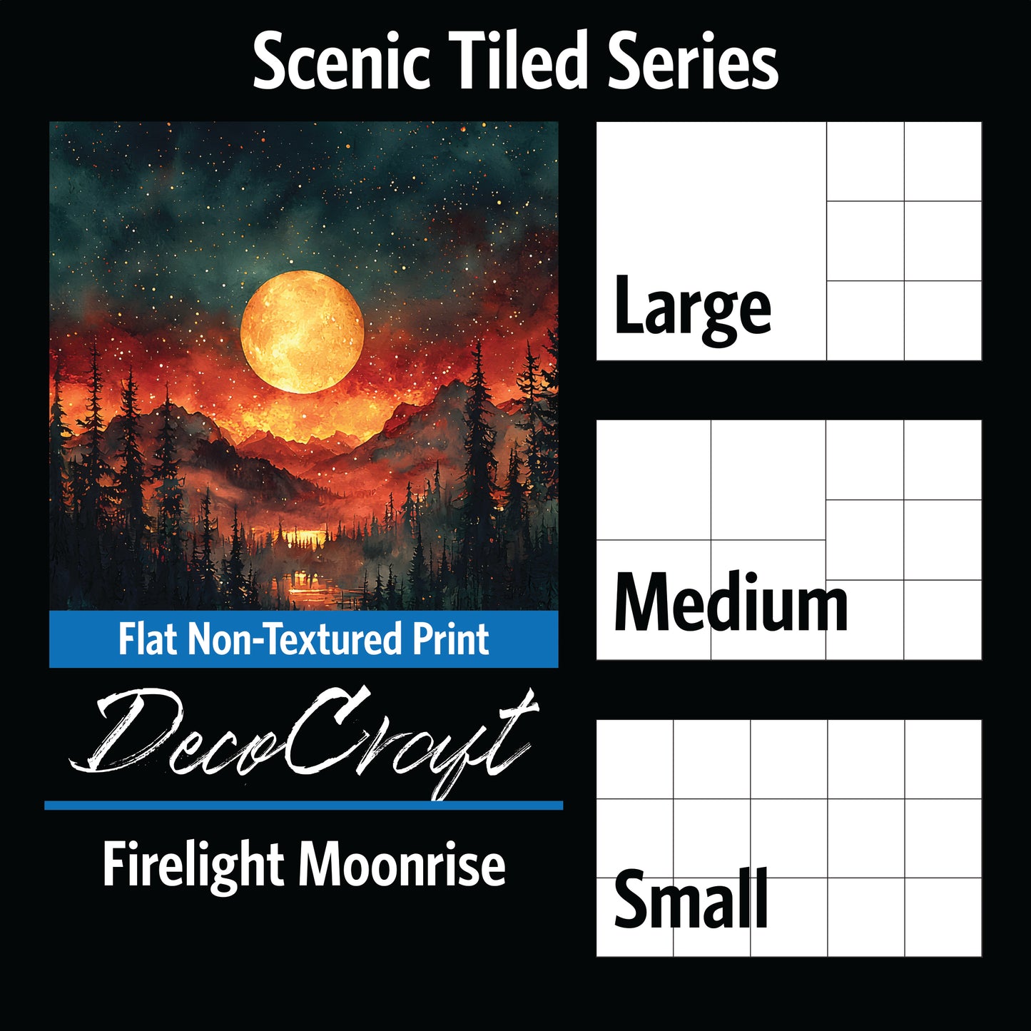 DecoCraft - Scenic Tiles Series - Firelight Moonrise