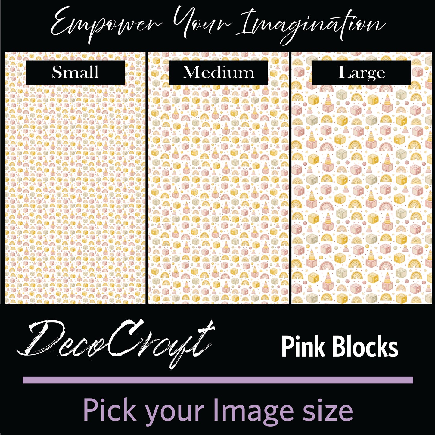 DecoCraft - Baby - Timeless Nursery - Pink Blocks