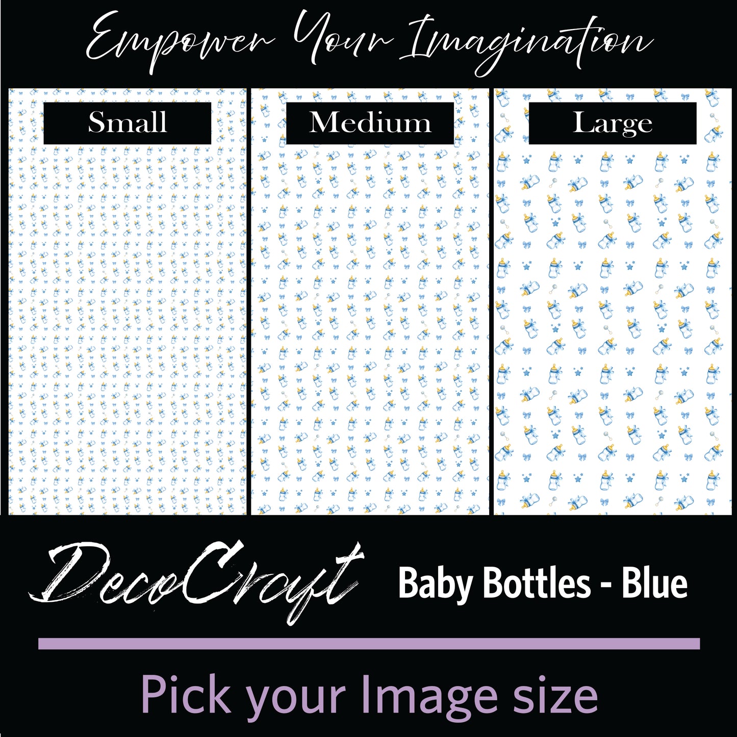 DecoCraft - Baby - Timeless Nursery - Blue Baby Bottles