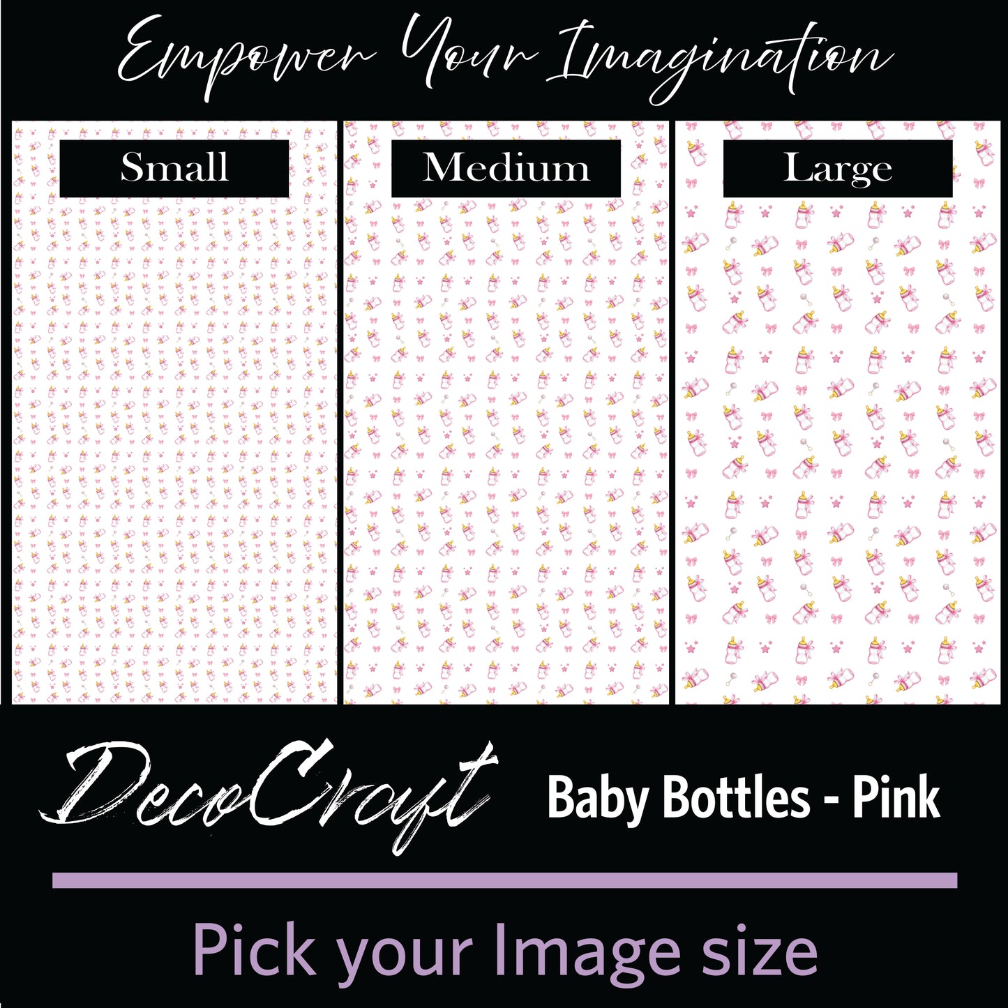 DecoCraft - Baby - Timeless Nursery - Pink Baby Bottles