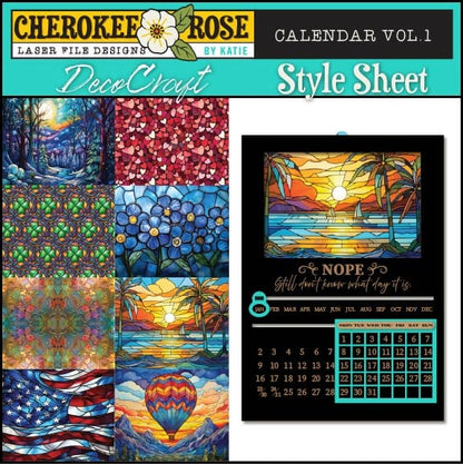 DecoCraft - Elevated Textures - Cherokee Rose - Realistic Stained Glass - Calendar Vol 1