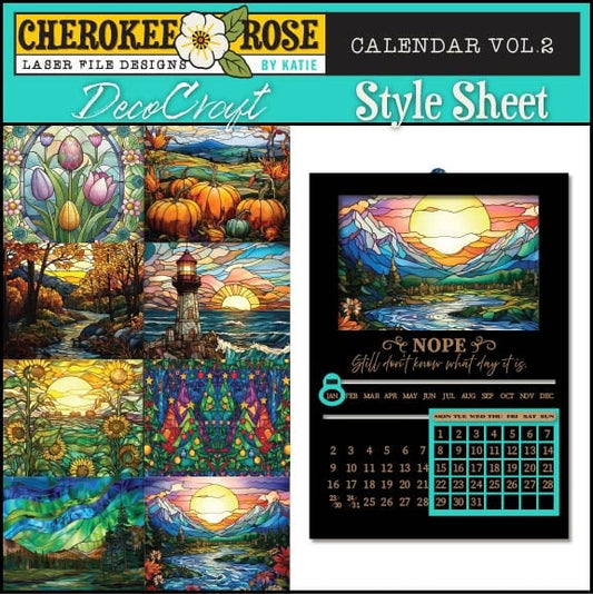 DecoCraft - Elevated Textures - Cherokee Rose - Realistic Stained Glass - Calendar Vol 2
