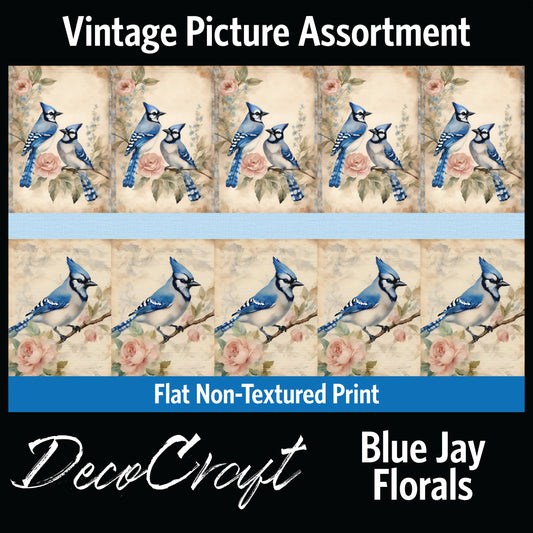 DecoCraft - Vintage Portrait Series - Blue Jay Florals