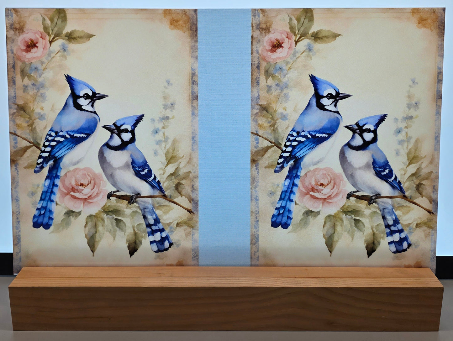 DecoCraft - Vintage Portrait Series - Blue Jay Florals - Blue Jay Companions