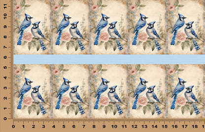 DecoCraft - Vintage Portrait Series - Blue Jay Florals - Blue Jay Companions