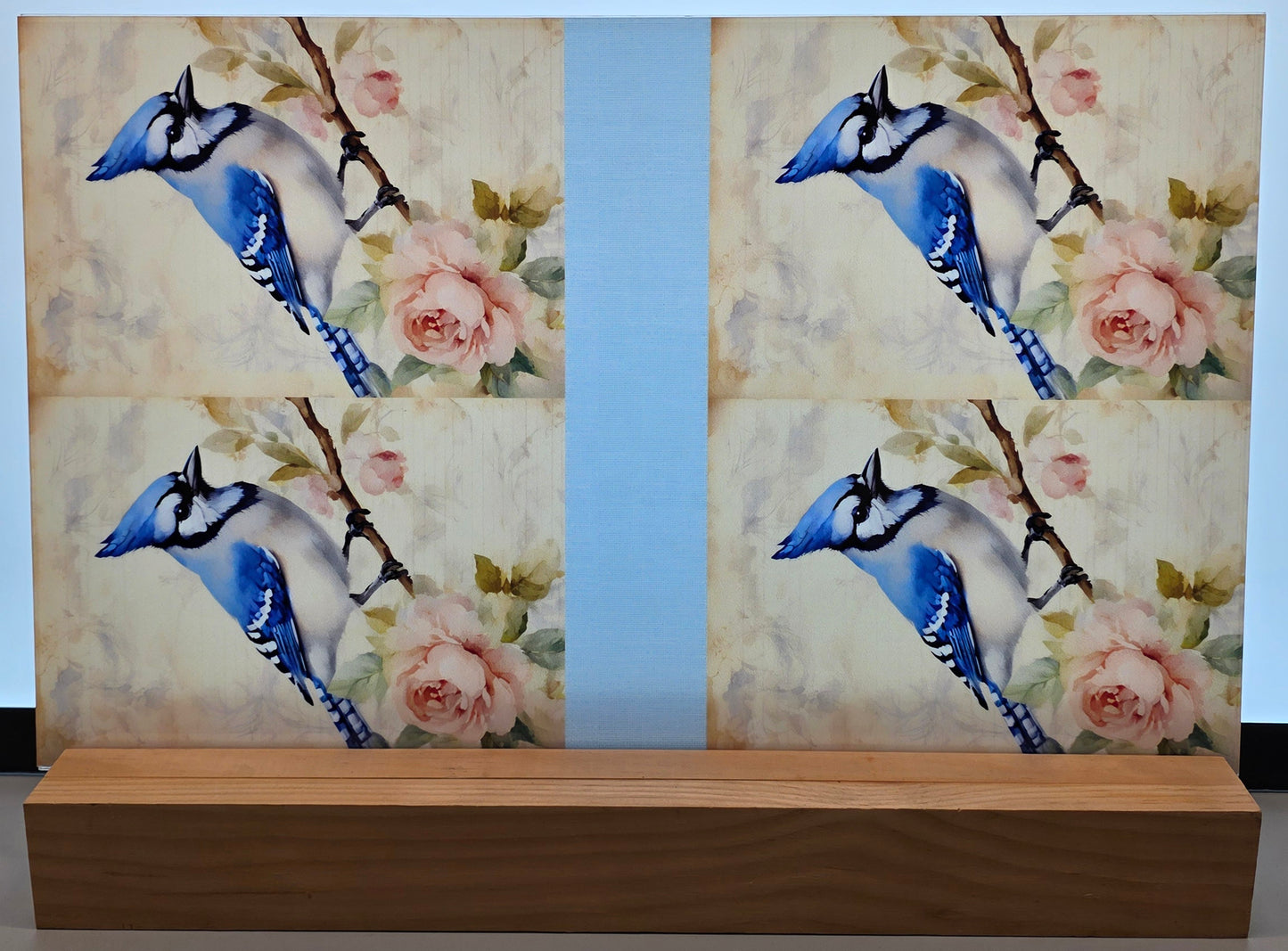 DecoCraft - Vintage Portrait Series - Blue Jay Florals - Blue Jay Perch