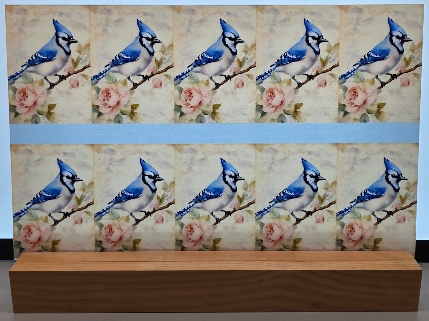 DecoCraft - Vintage Portrait Series - Blue Jay Florals - Blue Jay Perch
