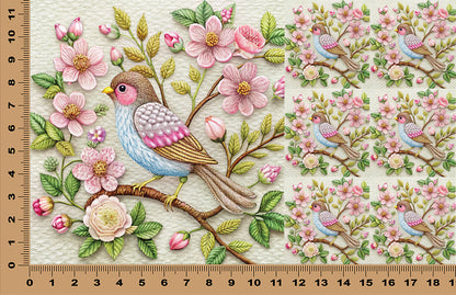 DecoCraft - Scenic Tiles Series - Blossom Songbird