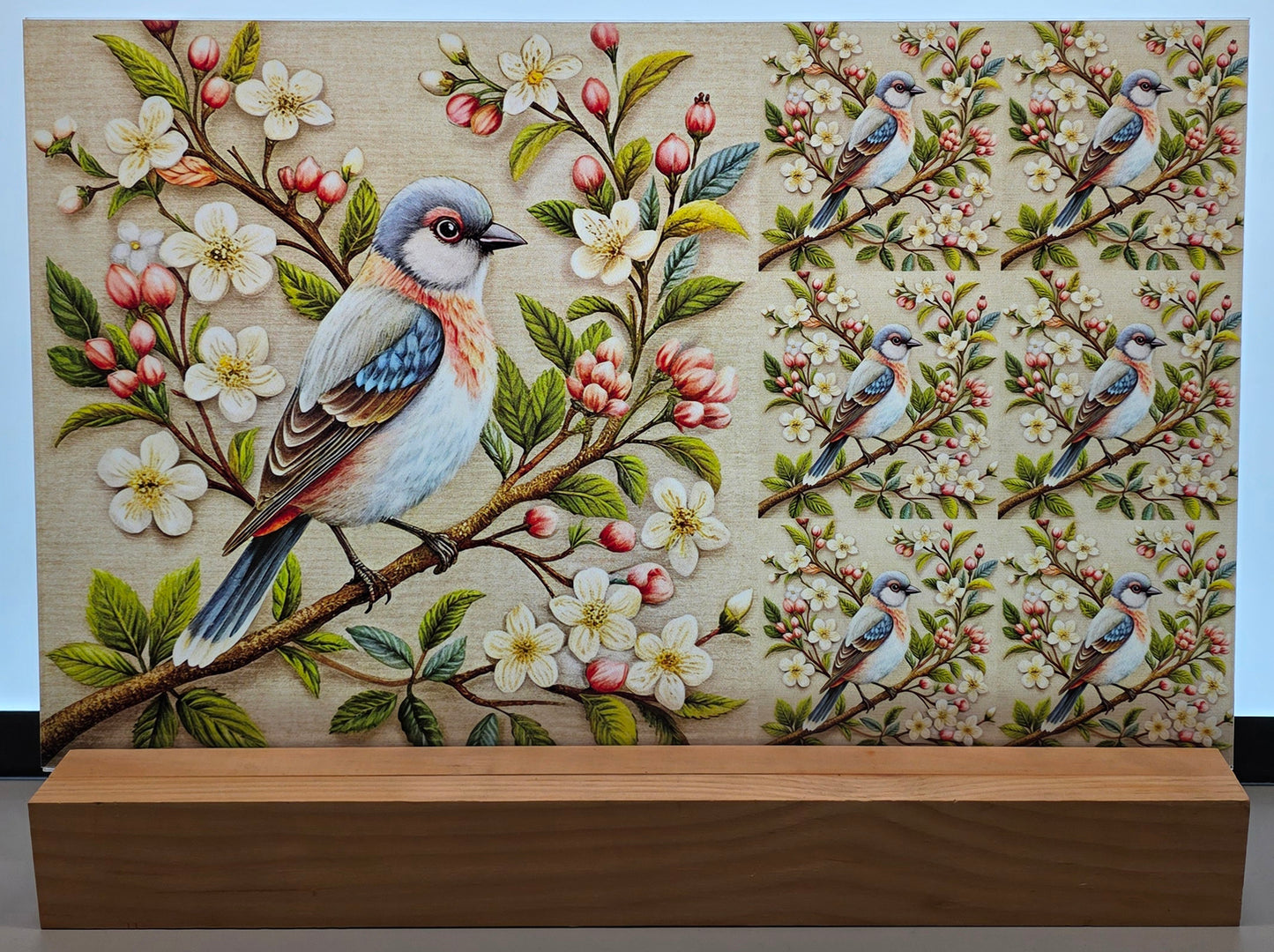 DecoCraft - Scenic Tiles Series - Spring Garden Finch