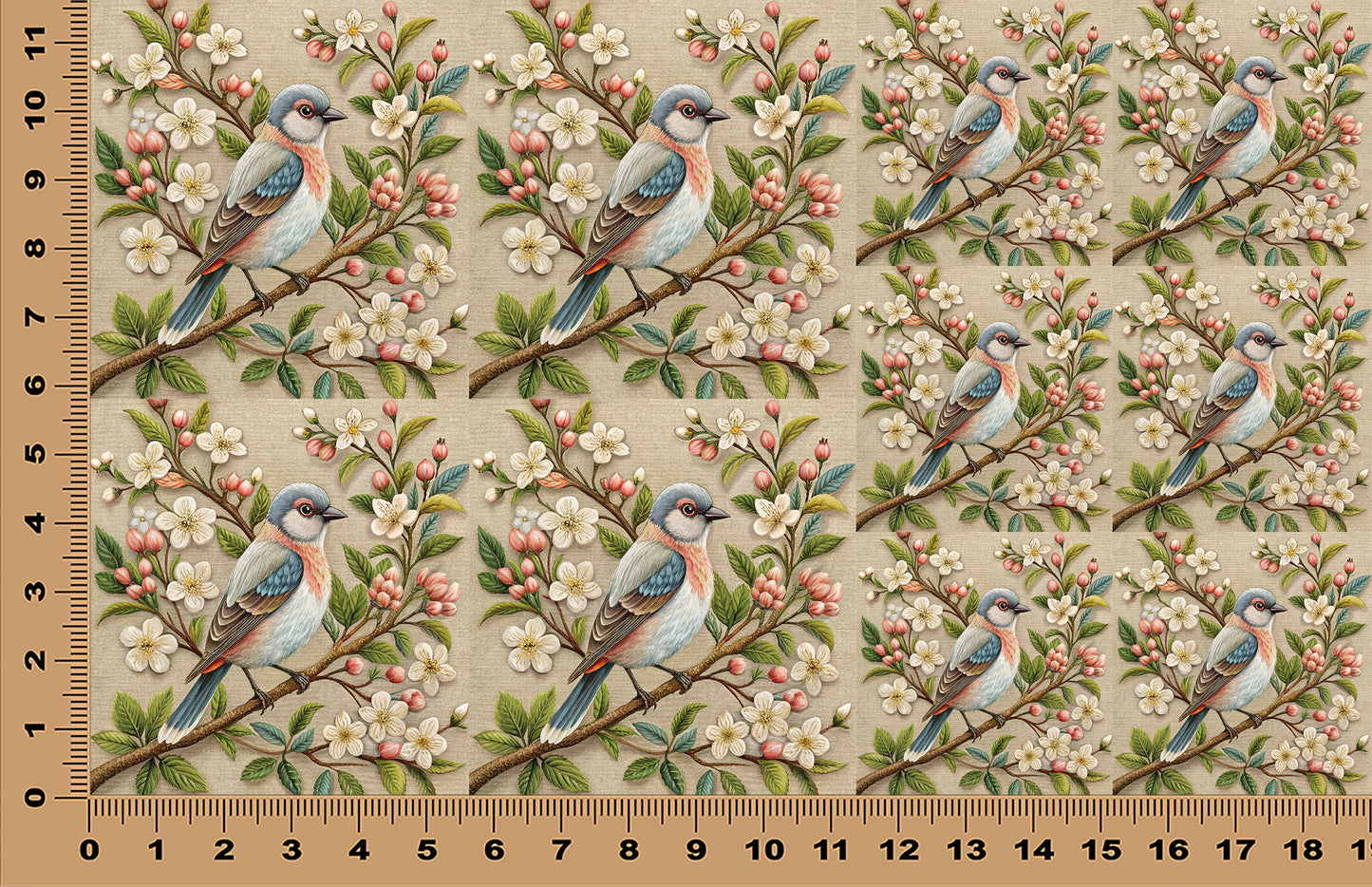DecoCraft - Scenic Tiles Series - Spring Garden Finch